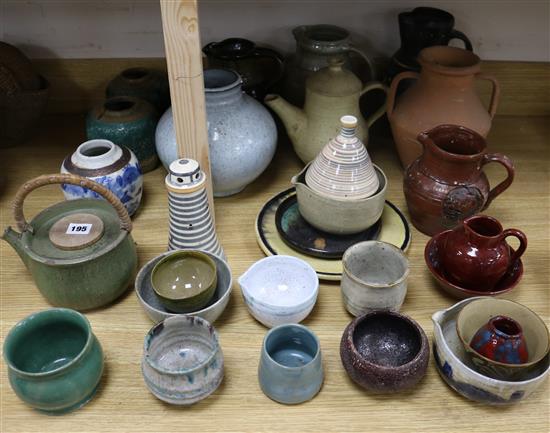 A group of Studio pottery jugs and other vessels